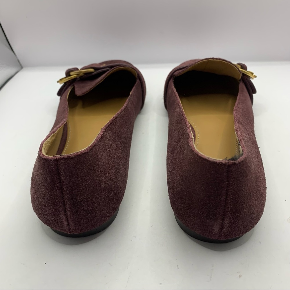 Women's 6 Tory Burch Marden Suede Flats Malbec Purple - Picture 3 of 7
